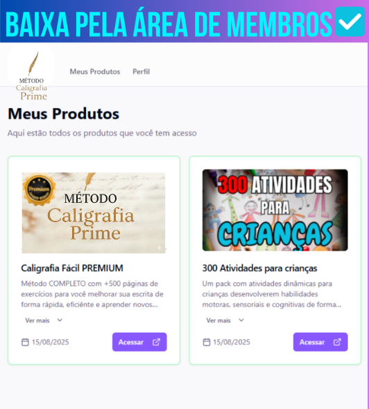 Baixe todos os materiais em nossa Área de Membros e imprima.